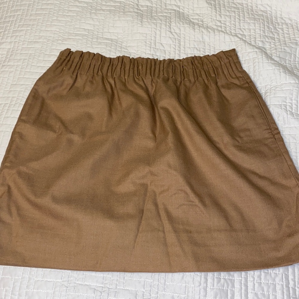 JCrew factory beige pocketed paper bag skirt size 8